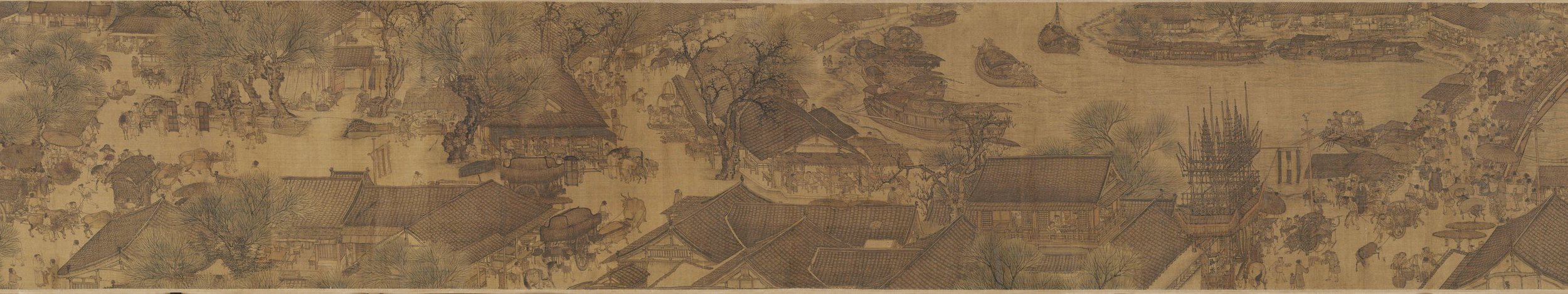 Along the River During the Qingming Festival — The Market Thins · Approach to the Bridge
